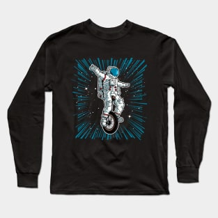 Astronaut riding EUC Funny E unicycle Long Sleeve T-Shirt